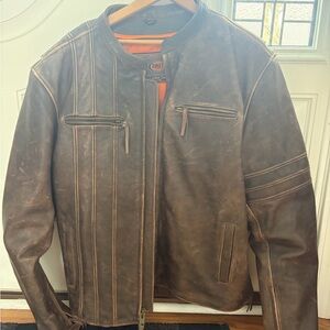 First Manufacturing Company 100% Leather/Motorcycle Jacket (NWOT), Men’s
